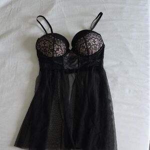 Victoria's Secret Black Lace Babydoll Intimates